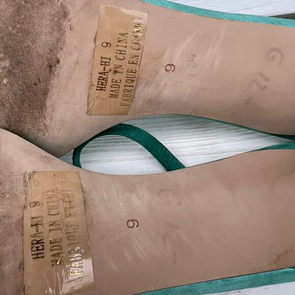 Jeffrey Campbell Hera-Hi Sandals Seafoam Green Metallic Combo Size 9 - Picture 9 of 10